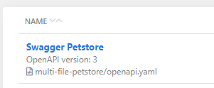 The example screenshot shows the Petstore API imported to 42Crunch Platform from CI/CD, showing the filepath the API definition file has in the repository.