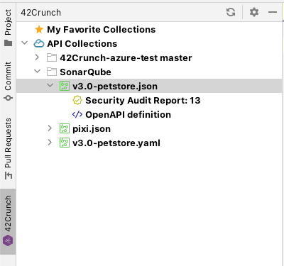 The screenshot shows an example of an API in the API collection browser in IntelliJ.