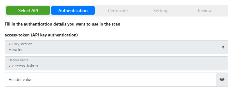 A screenshot of authentication configuration.